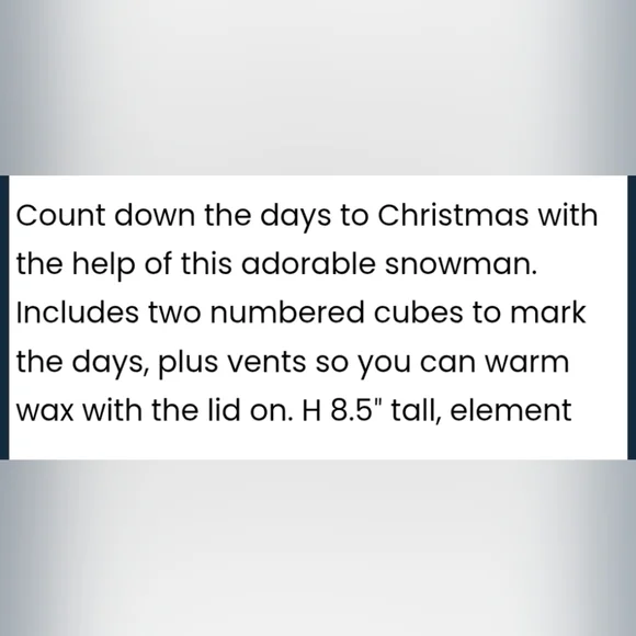 Scentsy Kickoff To Christmas Snowman Countdown Wax Melt Warmer Festive Winter - Picture 7 of 7